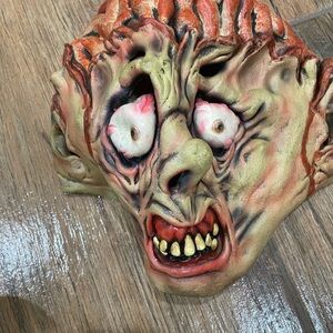 Scary Halloween Mask with Red and Green Details